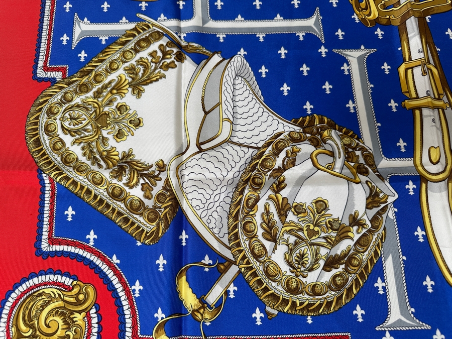 Vintage 1960's Hermes Silk Scarf 'Selles A Housse' Made In France Original Fabric Tag Attached 35 X 35 [Photo 4]