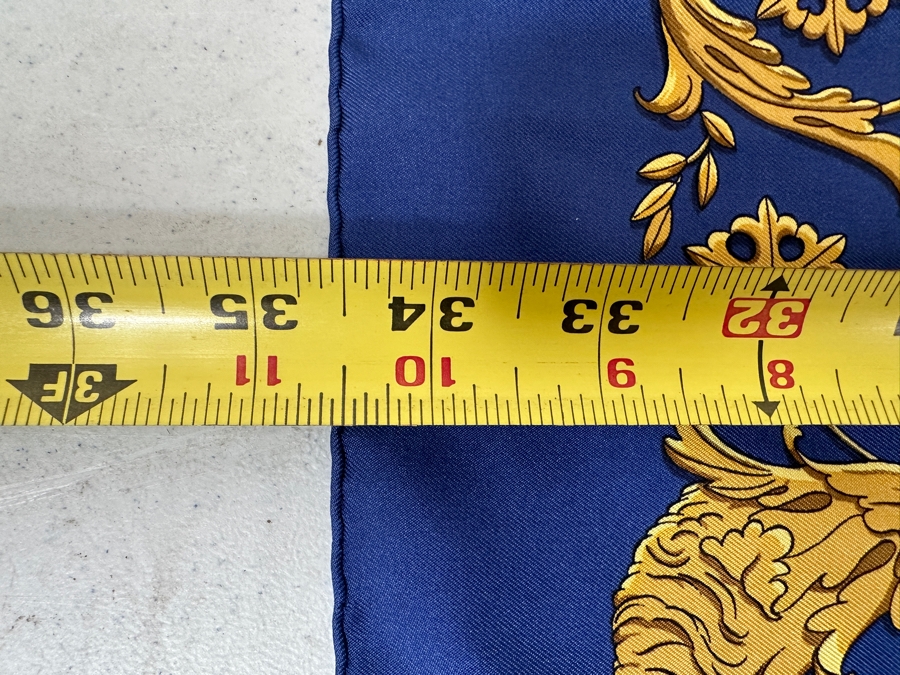 Vintage Hermes Silk Scarf 'La Promenade De Longchamps' Designed By Philippe Ledoux Made In France Original Fabric Tag Attached 35 X 35	 [Photo 10]