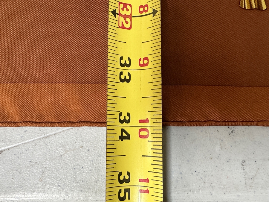 Vintage Hermes Silk Scarf 'Parures Des Sables' Designed By Laurence Bourthoumieux Made In France Original Fabric Tag Attached 35 X 35 [Photo 9]