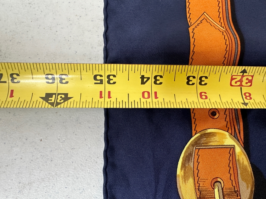 Vintage Hermes Silk Scarf 'Cuiveeries' Designed By F. DeLaPerriere Made In France Original Fabric Tag Attached 35 X 35 [Photo 8]