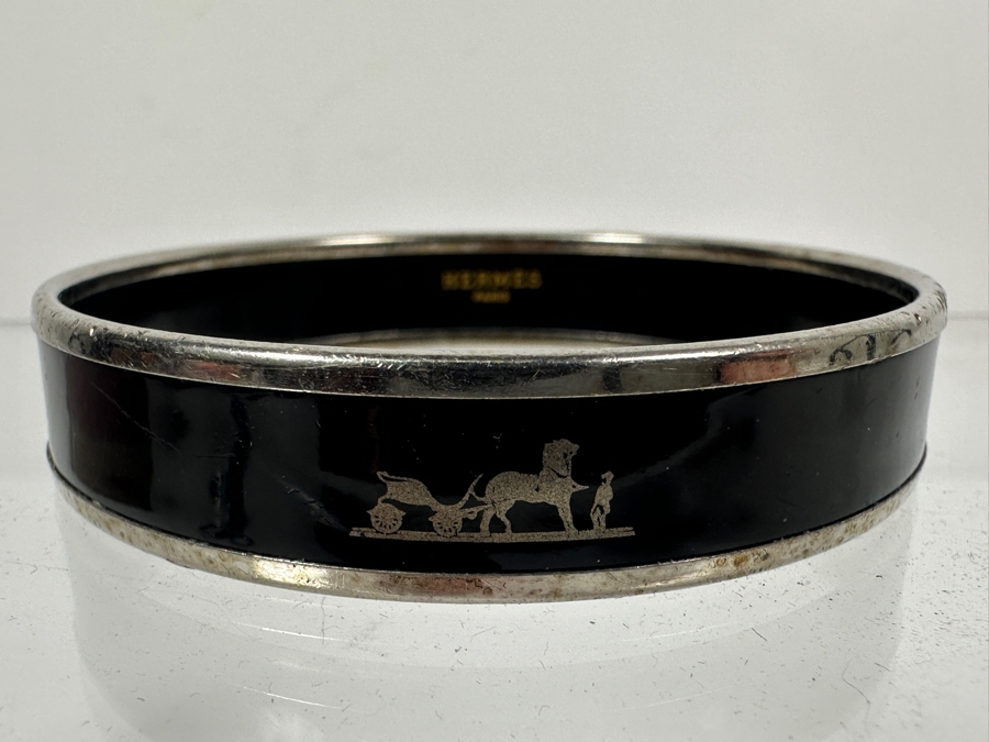 Hermes Carriage Motif Bangle Bracelet Labeled Hermes Paris Made In Austria 7' [Photo 4]