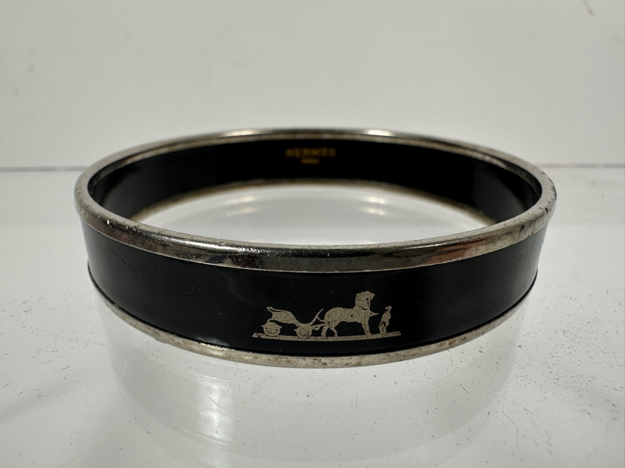 Hermes Carriage Motif Bangle Bracelet Labeled Hermes Paris Made In Austria 7' [Photo 2]