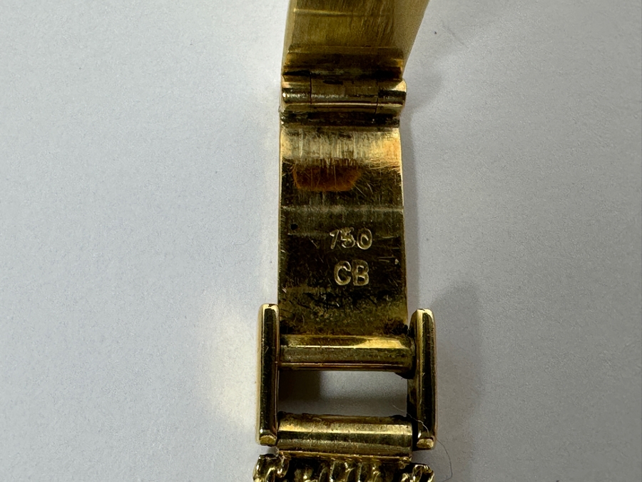 Vintage 18k Gold Carl F. Bucherer Swiss Made Women's Wrist Watch With 18k Gold Watch Band And Original Case Working 21.3g Estimate $1,500-$2,000 [Photo 8]