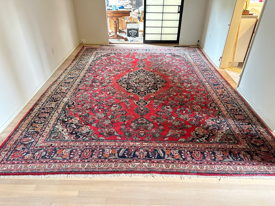Just Added - Stunning Large Vintage Hand Knotted Wool Persian Area Rug Made In Iran 110 X 142 [Photo 3]
