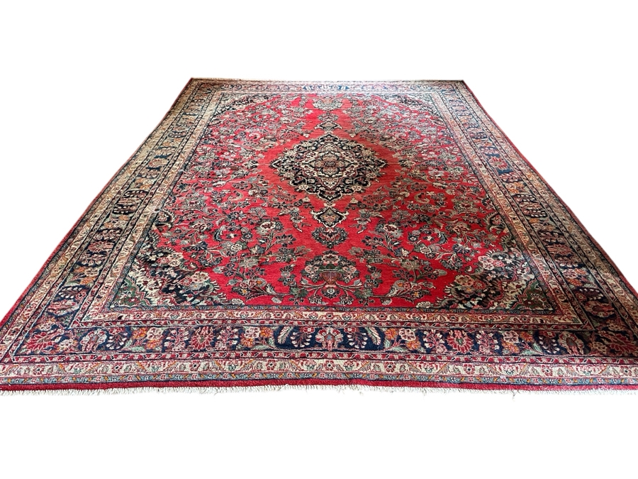 Just Added - Stunning Large Vintage Hand Knotted Wool Persian Area Rug Made In Iran 110 X 142 [Photo 1]