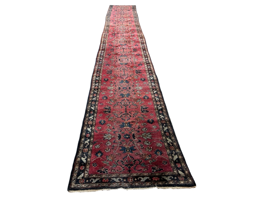 Just Added - Stunning Long Vintage Hand Knotted Wool Persian Runner Rug 32' X 234' [Photo 14]
