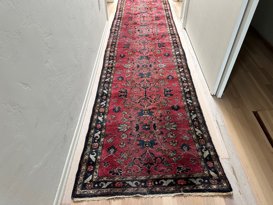 Just Added - Stunning Long Vintage Hand Knotted Wool Persian Runner Rug 32' X 234' [Photo 4]