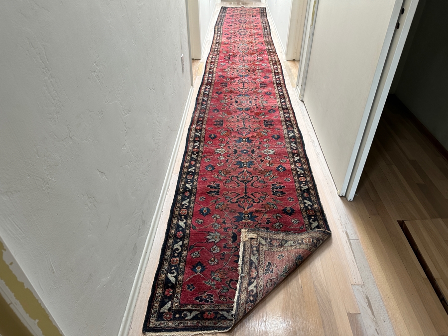 Just Added - Stunning Long Vintage Hand Knotted Wool Persian Runner Rug 32' X 234' [Photo 7]