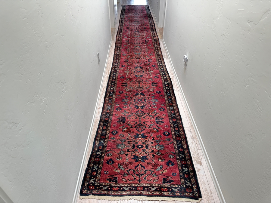 Just Added - Stunning Long Vintage Hand Knotted Wool Persian Runner Rug 32' X 234' [Photo 9]