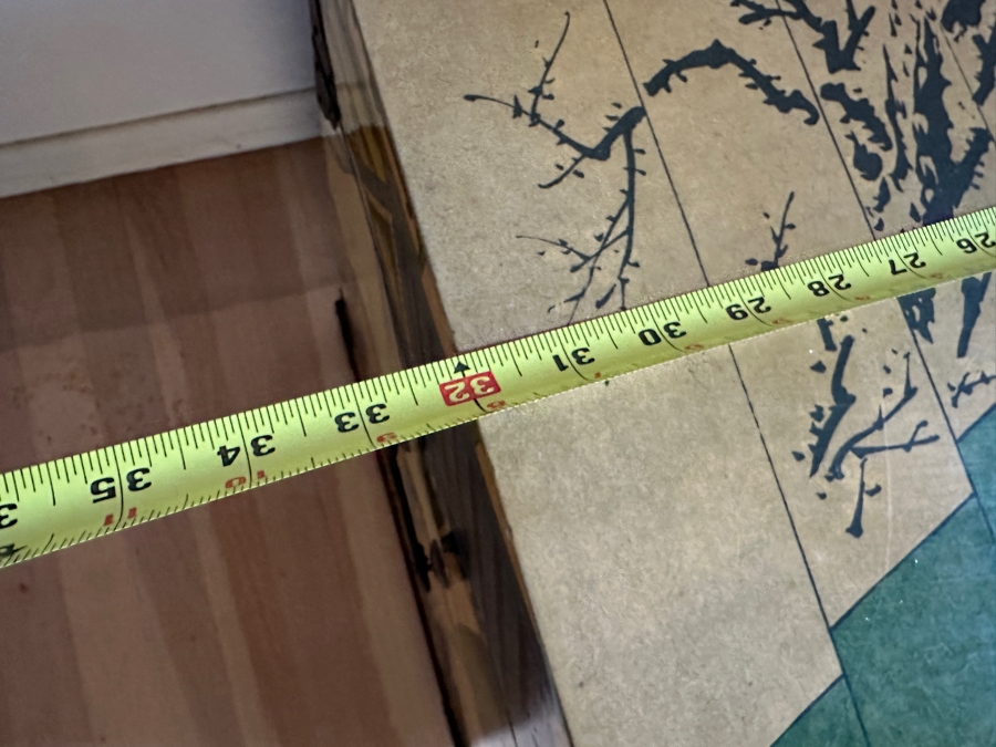 Just Added - Vintage Beautiful Chinese Hand Painted Wooden Trunk Chest Box 32W X 15D X 17.5H [Photo 38]