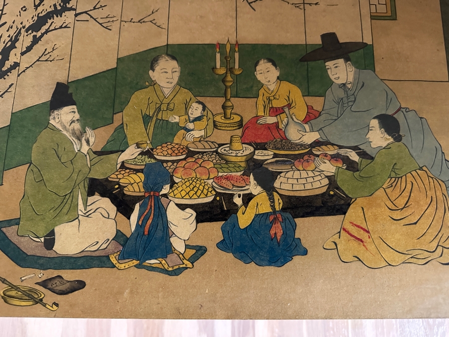 Just Added - Vintage Beautiful Chinese Hand Painted Wooden Trunk Chest Box 32W X 15D X 17.5H [Photo 22]