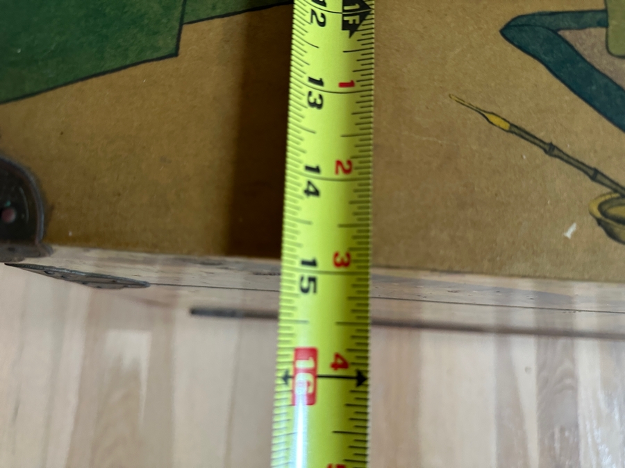 Just Added - Vintage Beautiful Chinese Hand Painted Wooden Trunk Chest Box 32W X 15D X 17.5H [Photo 39]