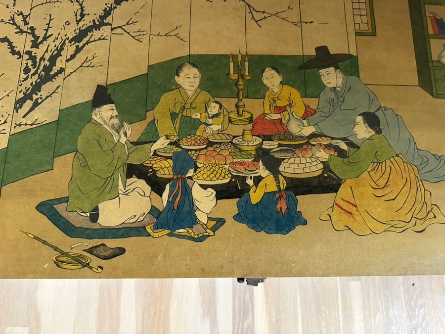 Just Added - Vintage Beautiful Chinese Hand Painted Wooden Trunk Chest Box 32W X 15D X 17.5H [Photo 21]