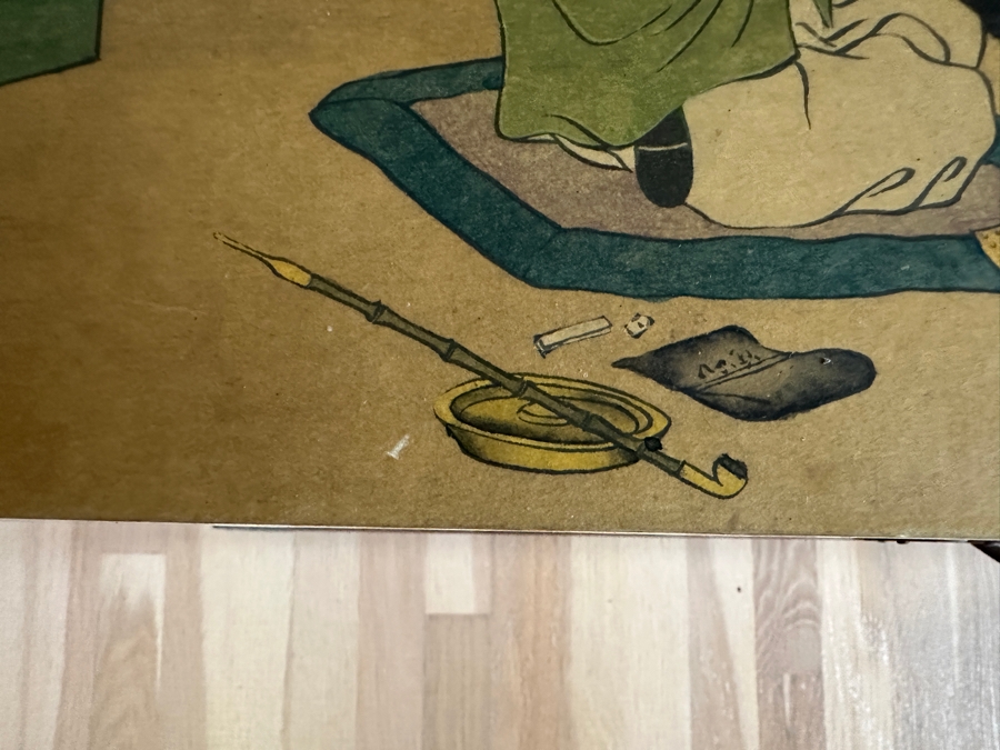 Just Added - Vintage Beautiful Chinese Hand Painted Wooden Trunk Chest Box 32W X 15D X 17.5H [Photo 36]