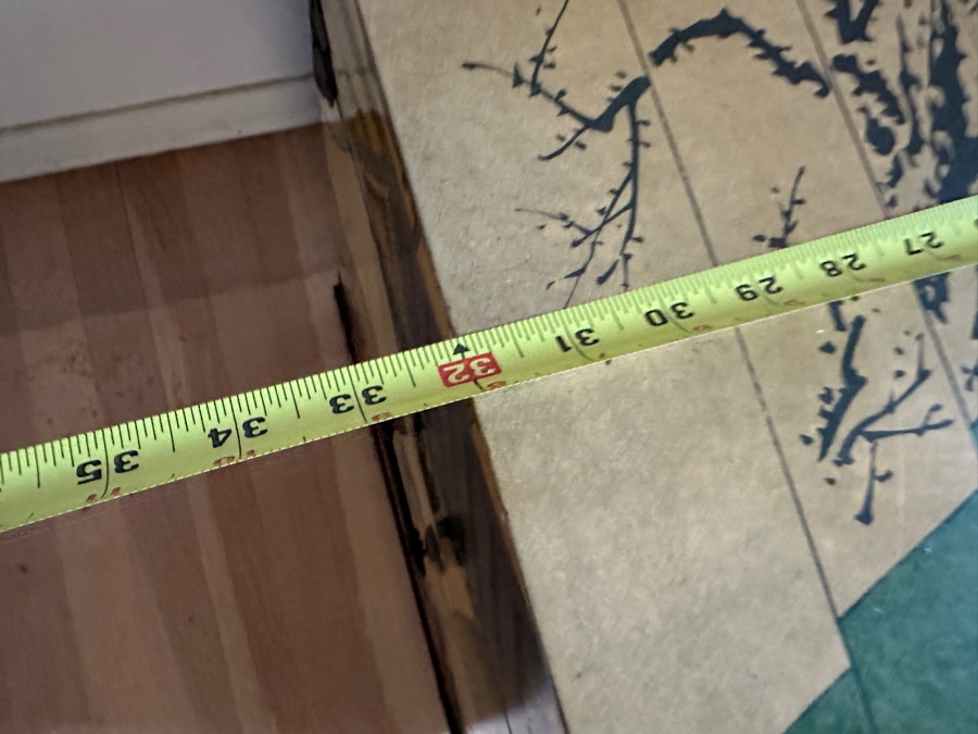 Just Added - Vintage Beautiful Chinese Hand Painted Wooden Trunk Chest Box 32W X 15D X 17.5H [Photo 37]