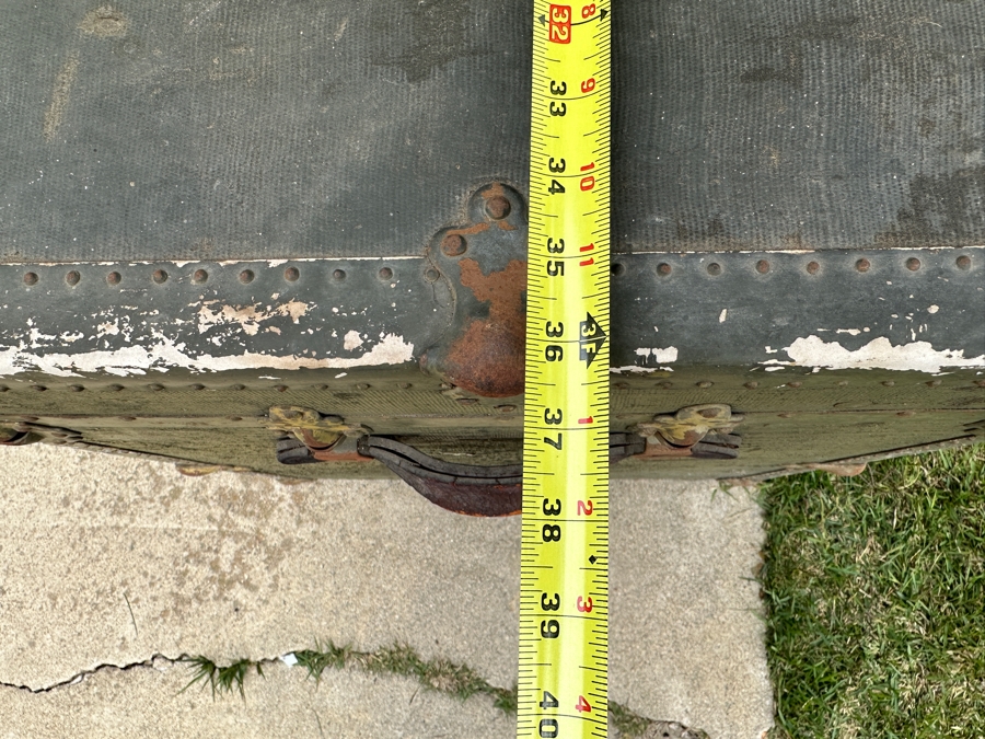 Just Added - Vintage Green Steamer Trunk 37W X 23D X 25H [Photo 13]