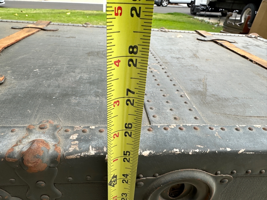 Just Added - Vintage Green Steamer Trunk 37W X 23D X 25H [Photo 15]