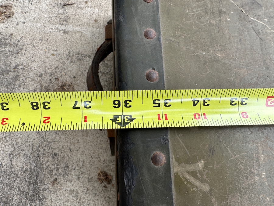 Just Added - Vintage Green Military Foot Locker Trunk 37W X 20D X 12.5H [Photo 9]