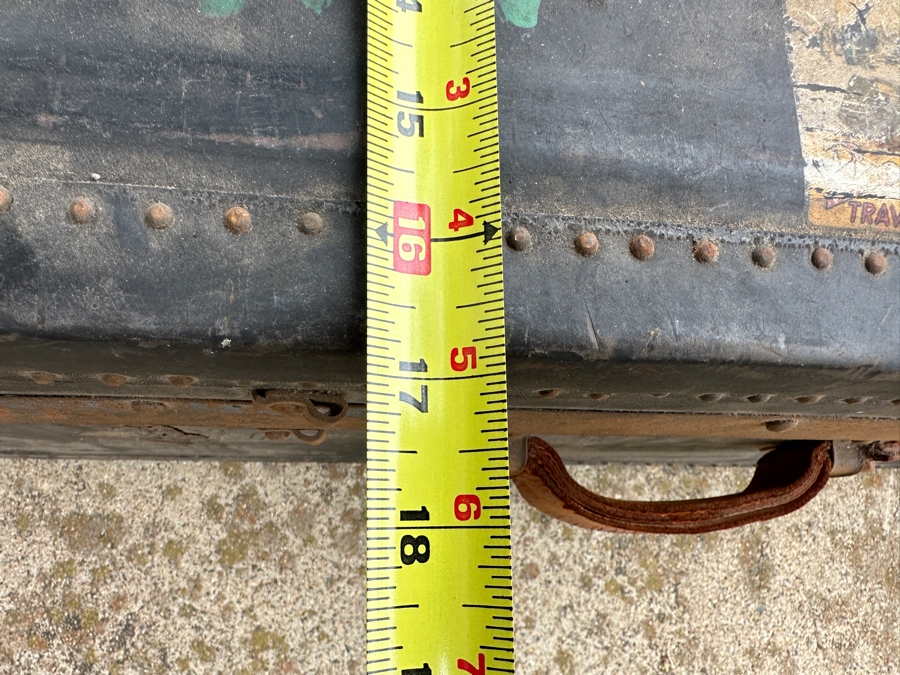 Just Added - Vintage Black Foot Locker Trunk Filled With Vintage Dolls 30W X 17D X 9H [Photo 21]