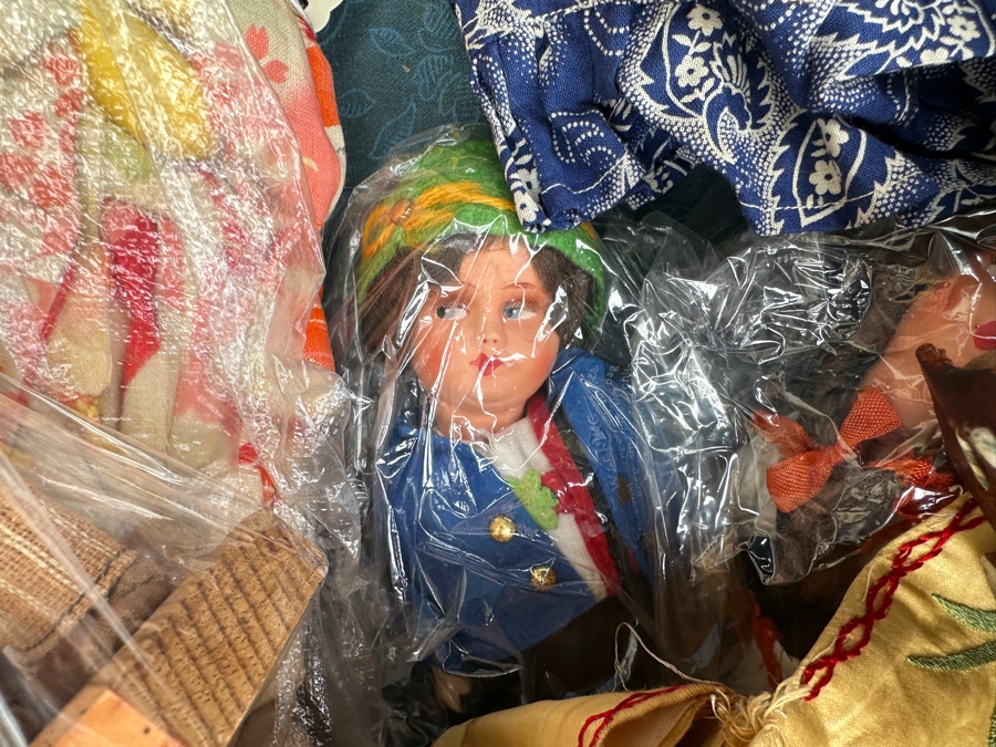 Just Added - Vintage Black Foot Locker Trunk Filled With Vintage Dolls 30W X 17D X 9H [Photo 17]