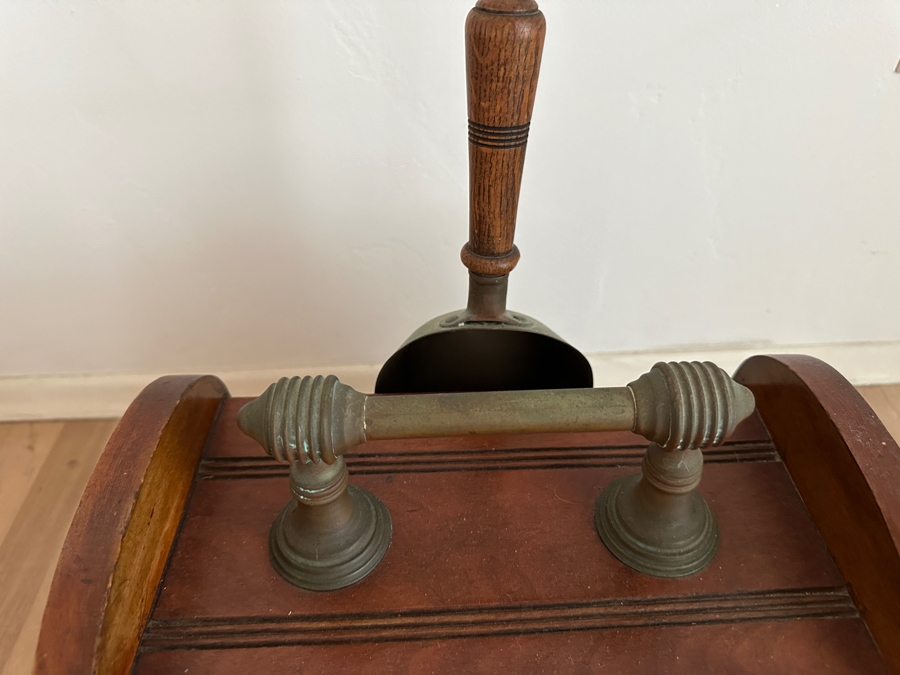 Just Added - Antique Walnut And Brass Coal Scuttle Box 13W X 15D X 16.5H [Photo 2]