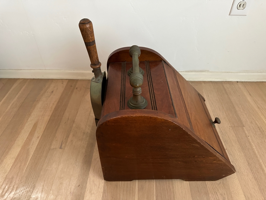 Just Added - Antique Walnut And Brass Coal Scuttle Box 13W X 15D X 16.5H [Photo 4]