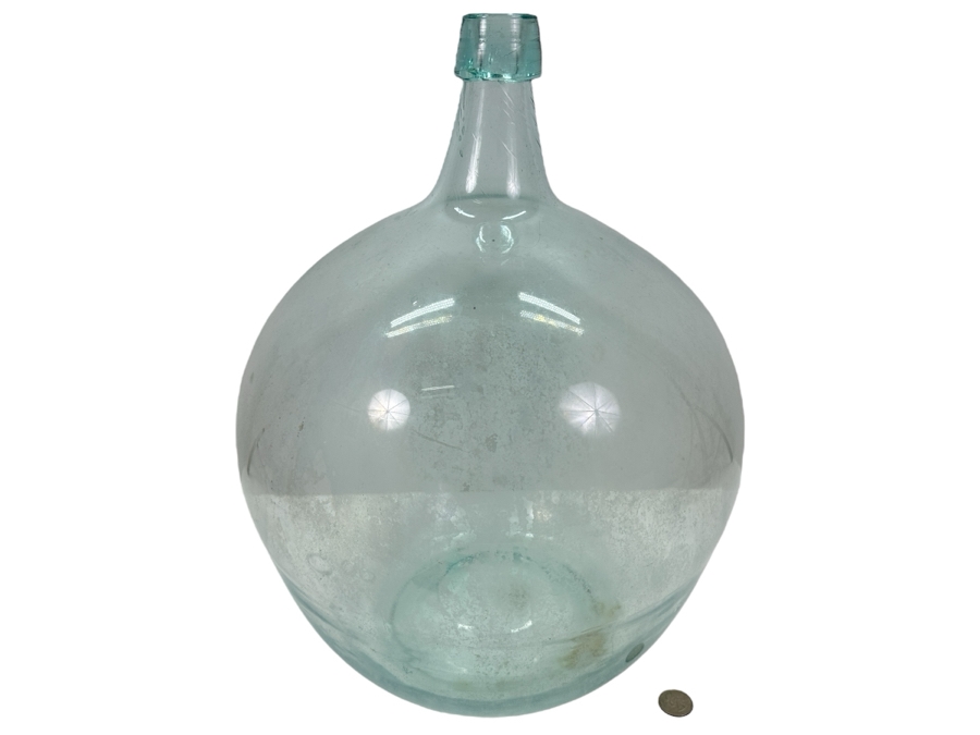 Just Added - Large Hand Blown Light Blue Glass Water Bottle 13W X 18H [Photo 1]