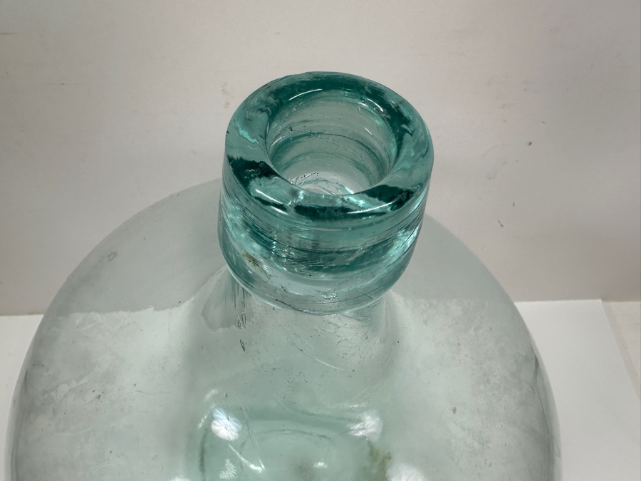 Just Added - Large Hand Blown Light Blue Glass Water Bottle 13W X 18H [Photo 3]