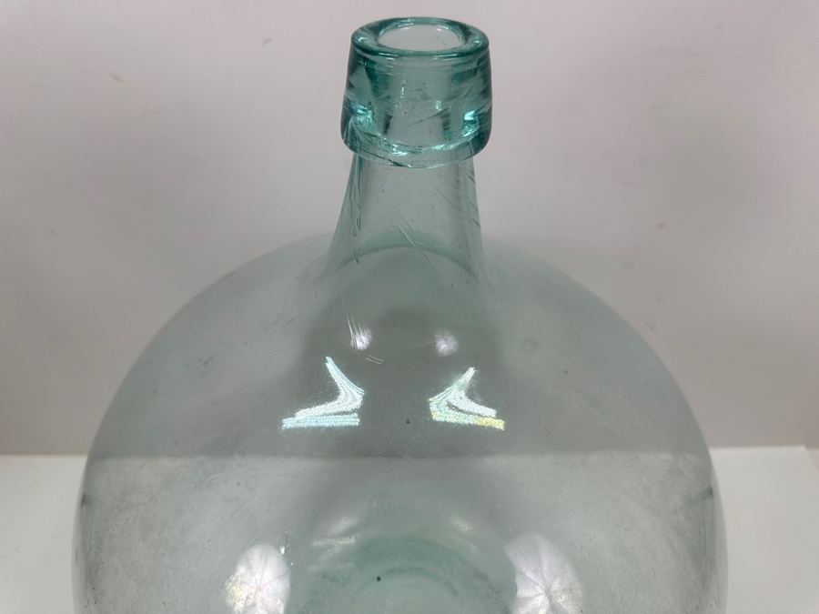 Just Added - Large Hand Blown Light Blue Glass Water Bottle 13W X 18H [Photo 4]