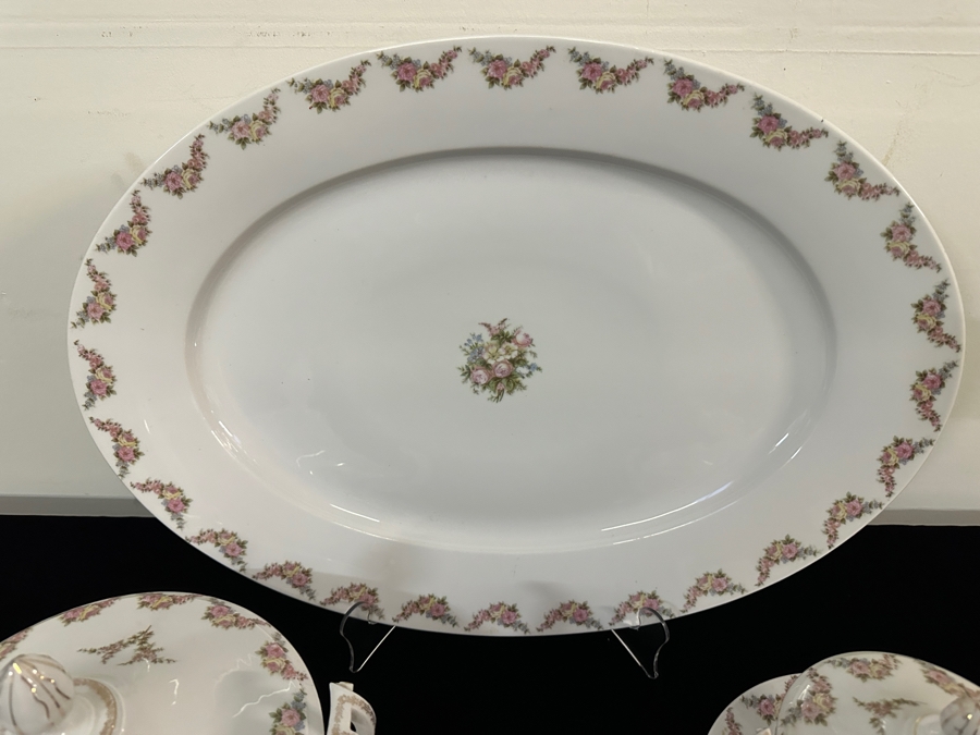 Just Added - Vintage Rosenthal Empire Roses China With Very Large Serving Platter 22.25 X 16 [Photo 5]