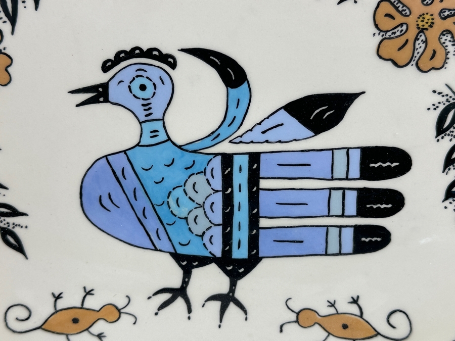 Vintage 1985 Pueblo Indian Pottery By Genevieve Golsh (1901-1992) From The Rincon Reservation Pauma Valley California Shadowbox Framed With Writing On Backside 'The Old Indian Said A Kind Voice Is Joy Like A Lark's Song, Watch It Day By Day...' [Photo 4]