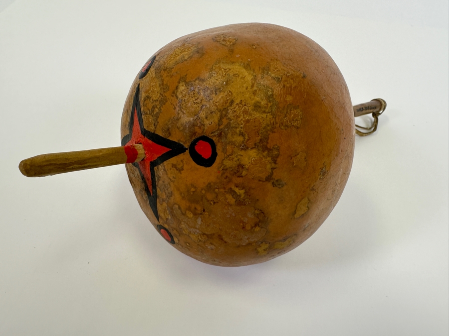 Vintage 1977 Mission Indian Gourd Rattle By Joe Gavin 12L [Photo 7]