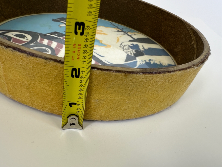 Vintage Clarence A. Wells Haida Native American Hand Drum 11W X 2H [Photo 8]