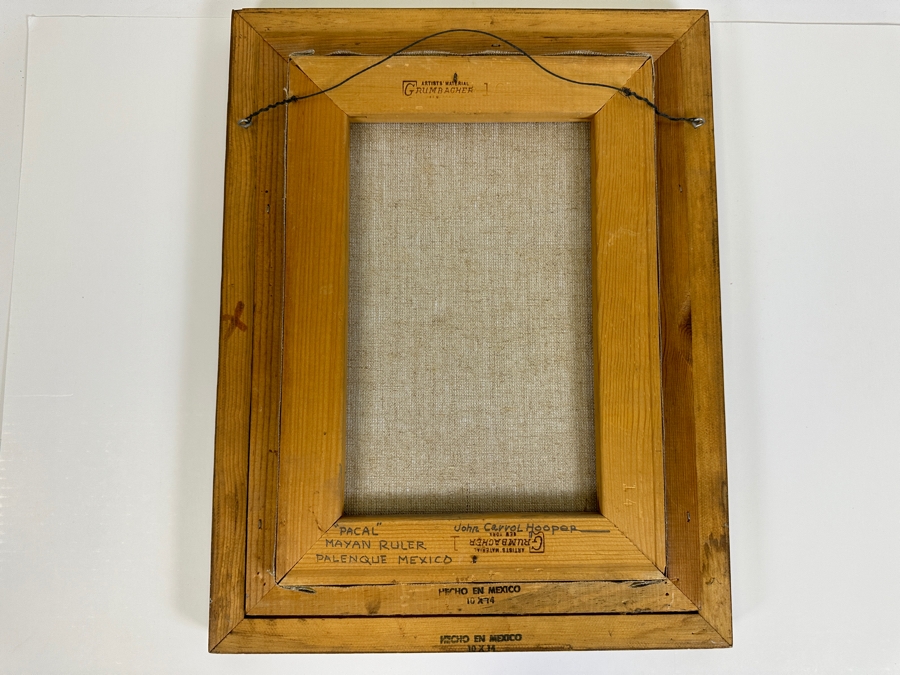 John Carrol Hooper Original Oil Painting On Canvas Titled 'Pacal: Mayan Ruler, Palenque, Mexico' 10 X 14 Framed 14 X 18 [Photo 5]