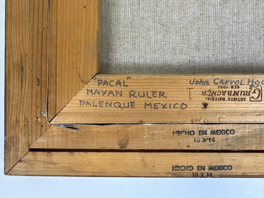 John Carrol Hooper Original Oil Painting On Canvas Titled 'Pacal: Mayan Ruler, Palenque, Mexico' 10 X 14 Framed 14 X 18 [Photo 6]
