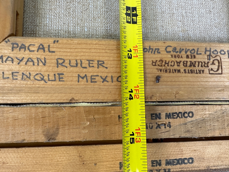 John Carrol Hooper Original Oil Painting On Canvas Titled 'Pacal: Mayan Ruler, Palenque, Mexico' 10 X 14 Framed 14 X 18 [Photo 8]