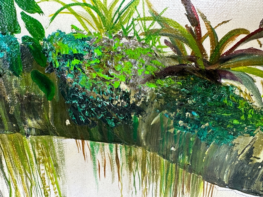 Original Unsigned Parrot Painting On Canvas 30 X 24 Framed 37 X 31.5 [Photo 5]