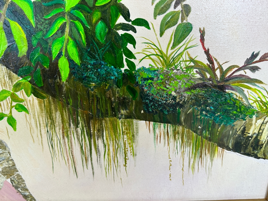 Original Unsigned Parrot Painting On Canvas 30 X 24 Framed 37 X 31.5 [Photo 4]