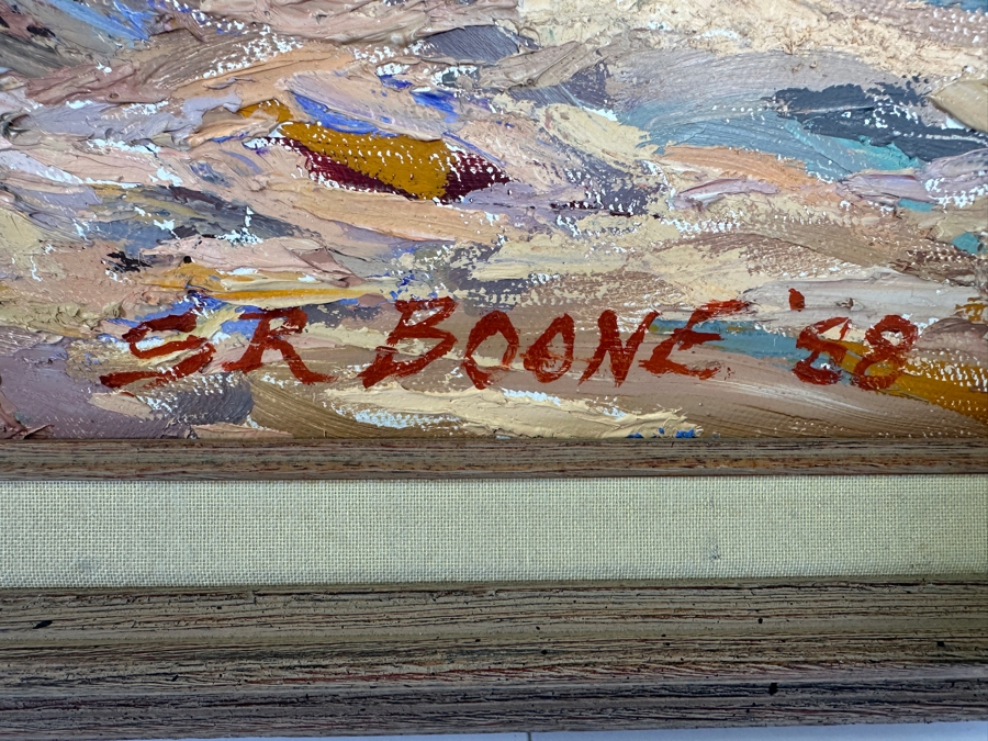 Steven Boone (B. 1952) Original Impressionist Southwest Landscape Oil Painting On Canvas Signed S. R. Boone Dated 1988 36 X 30 Framed 41 X 35.5 [Photo 7]