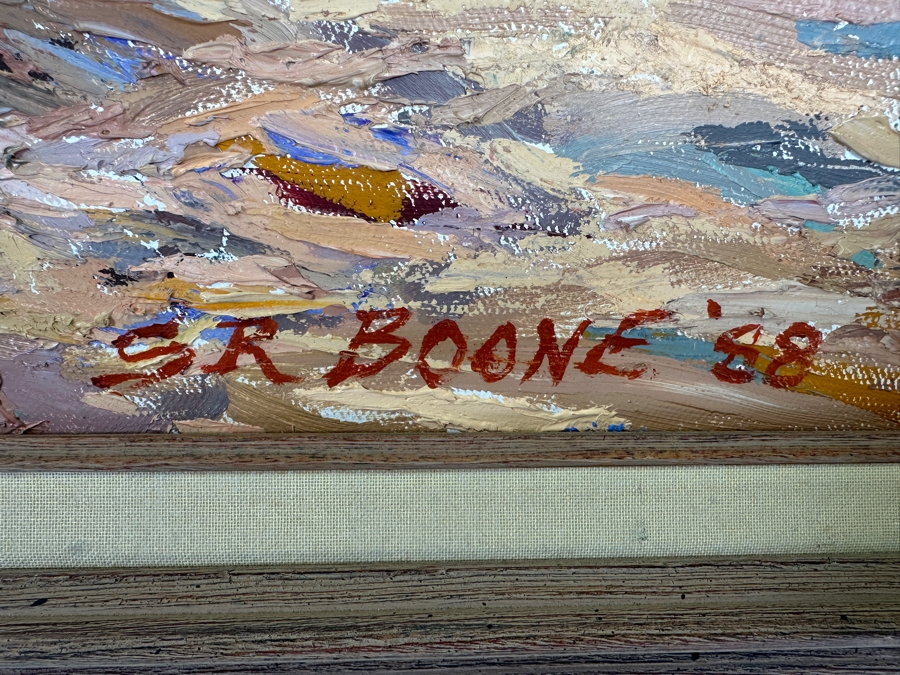 Steven Boone (B. 1952) Original Impressionist Southwest Landscape Oil Painting On Canvas Signed S. R. Boone Dated 1988 36 X 30 Framed 41 X 35.5 [Photo 8]