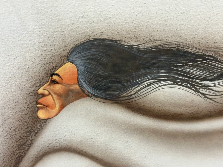 Robert Redbird (1939-2016, Native American) Original Kiowa Culture Painting On Paper 30 X 23 Framed 38.5 X 31.5 [Photo 4]