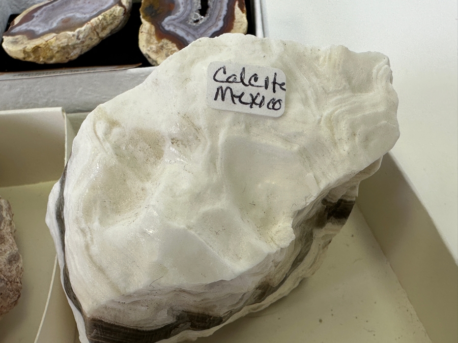 Collection Of Rocks/Crystal From Mexico Including A Geode From The Sonoran Desert, Berendo Agates Form The Tabasco Region Chihuahua Mexico And A Zebra Calcite Crystal [Photo 10]