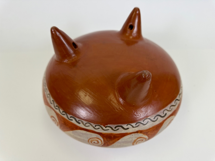 Signed Mexican Tripod Pot Pottery Signed E. M. 9W X 8H [Photo 5]