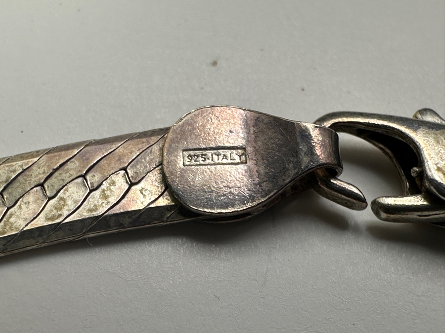 Sterling Silver Italian Herringbone Chain Necklace 15.4g [Photo 2]