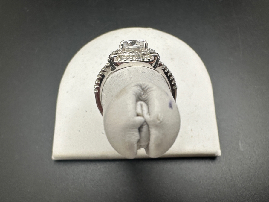 Pair Of Sterling Silver Rings Size 6.75 (L) / Size 7.5 (R) 10.3g [Photo 5]