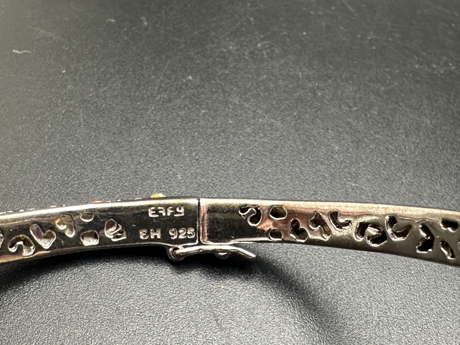 EFFY Multi-Sapphire Pave Bangle Bracelet In Sterling Silver 2.5W 13.3g [Photo 6]