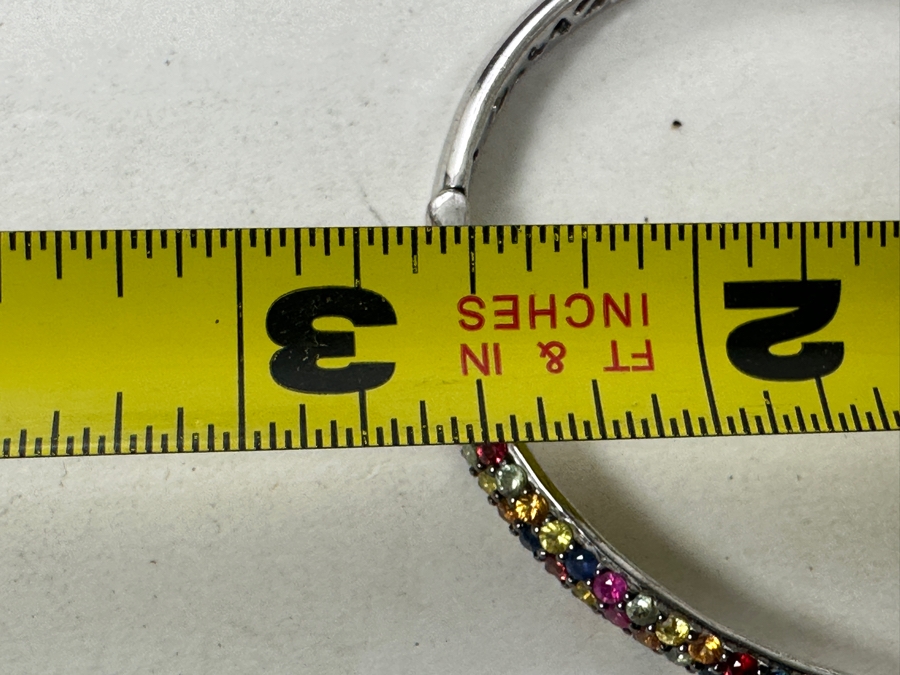 EFFY Multi-Sapphire Pave Bangle Bracelet In Sterling Silver 2.5W 13.3g [Photo 7]
