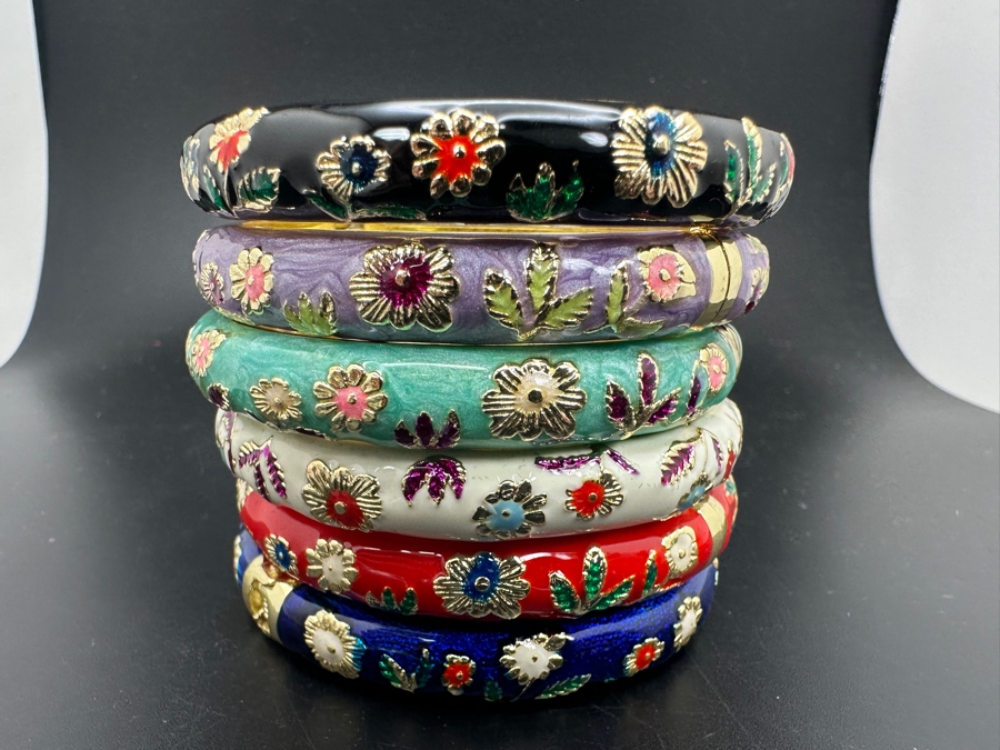 (6) Jiu Long Xing Enamel Bangles Bracelets 3W [Photo 2]