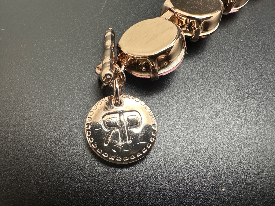 Pink Rivoli Crystal Riviere Necklace By Rebekah Price Designs 18L Retails $195 [Photo 7]