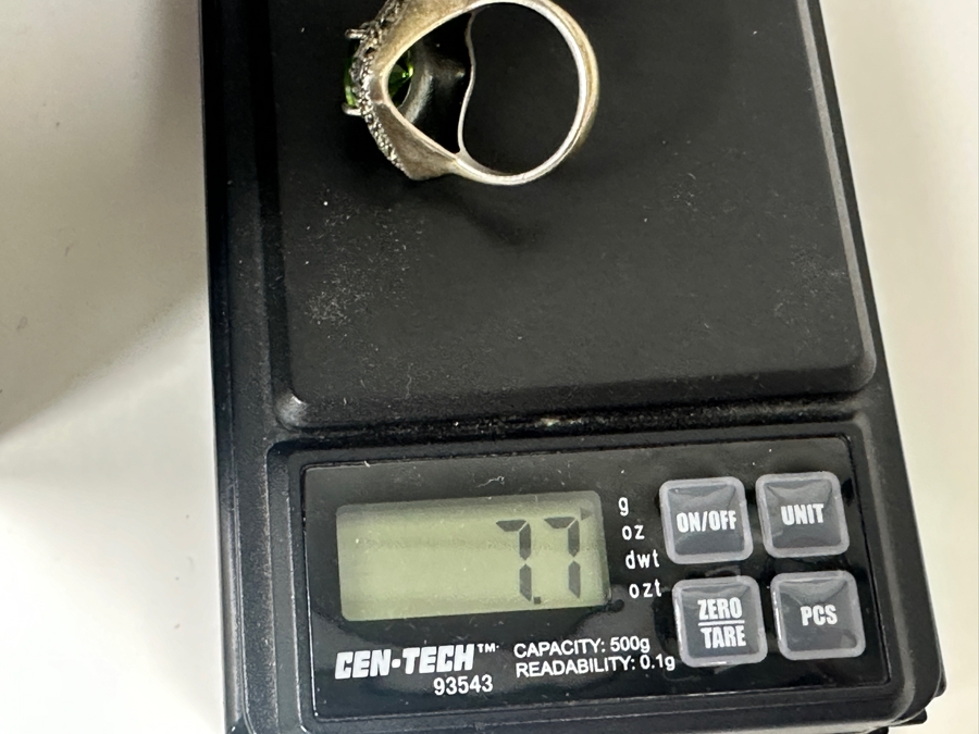 Sterling Silver Peridot Ring Size 6.5 7.7g [Photo 10]